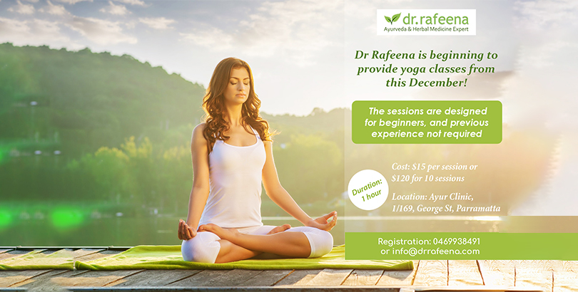 drrafeena to provide yoga classes
